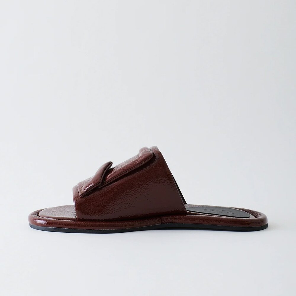 Tibi Beryen Naplack Sandal, Chocolate size 35 - Picture 5 of 8